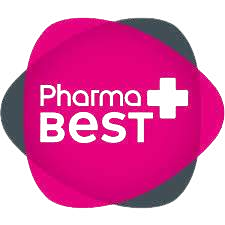 Логотип Pharma Best с розово-серым дизайном